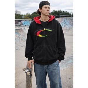 Vintage Y2K Oakley Forged Goods Zippered Hoodie Size XXL Skatewear